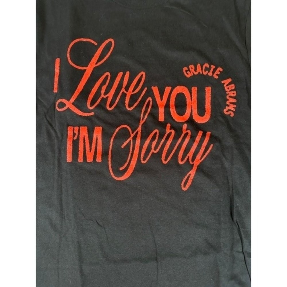 Gracie Abrams I Love You I'm Sorry Black Graphic T-Shirt Small Concert Merch
